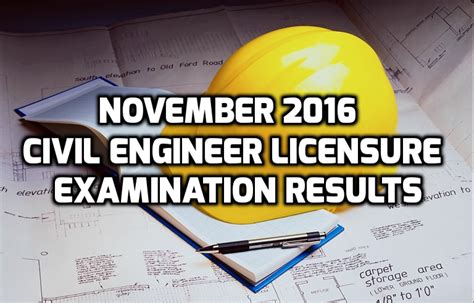 November 2016 Civil Engineer Licensure Examination results .